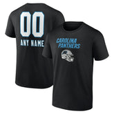 Carolina Panthers Personalized Name & Number Team Wordmark T-Shirt Black - NFL