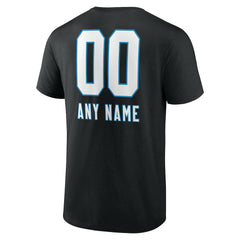 Carolina Panthers Personalized Name & Number Team Wordmark T-Shirt Black - NFL