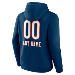 Chicago Bears Personalized Name & Number Team Wordmark Pullover Hoodie Navy - NFL