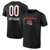 Cincinnati Bengals Personalized Name & Number Team Wordmark T-Shirt Black - NFL