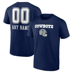 Dallas Cowboys Personalized Name & Number Team Wordmark T-Shirt Navy - NFL