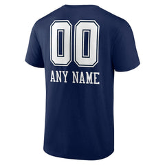 Dallas Cowboys Personalized Name & Number Team Wordmark T-Shirt Navy - NFL