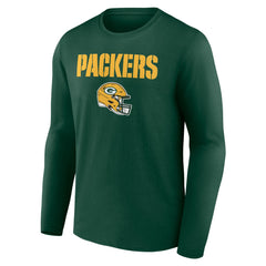 Green Bay Packers Personalized Name & Number Team Wordmark Long Sleeve T-Shirt Green - NFL