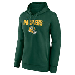 Green Bay Packers Women's Personalized Name & Number Team Wordmark Pullover Hoodie Green - NFL