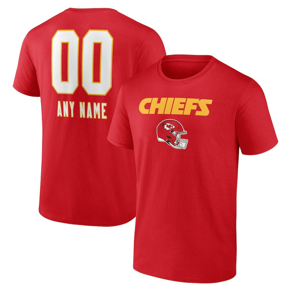 Kansas City Chiefs Personalized Name & Number Team Wordmark T-Shirt Red - NFL