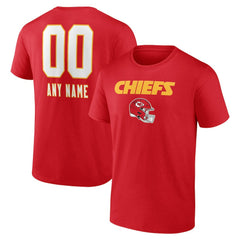 Kansas City Chiefs Personalized Name & Number Team Wordmark T-Shirt Red - NFL