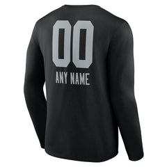 Las Vegas Raiders Personalized Name & Number Team Wordmark Long Sleeve T-Shirt Black - NFL