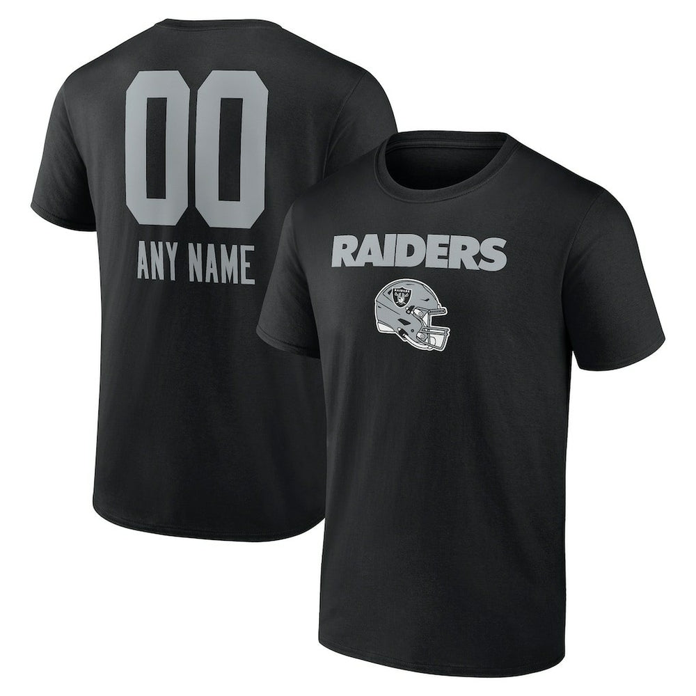 Las Vegas Raiders Personalized Name & Number Team Wordmark T-Shirt Black - NFL
