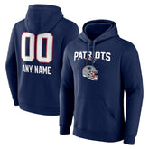 New England Patriots Personalized Name & Number Team Wordmark Pullover Hoodie Navy - NFL