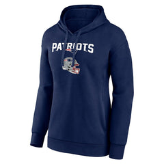 New England Patriots Women's Personalized Name & Number Team Wordmark Pullover Hoodie Navy - NFL