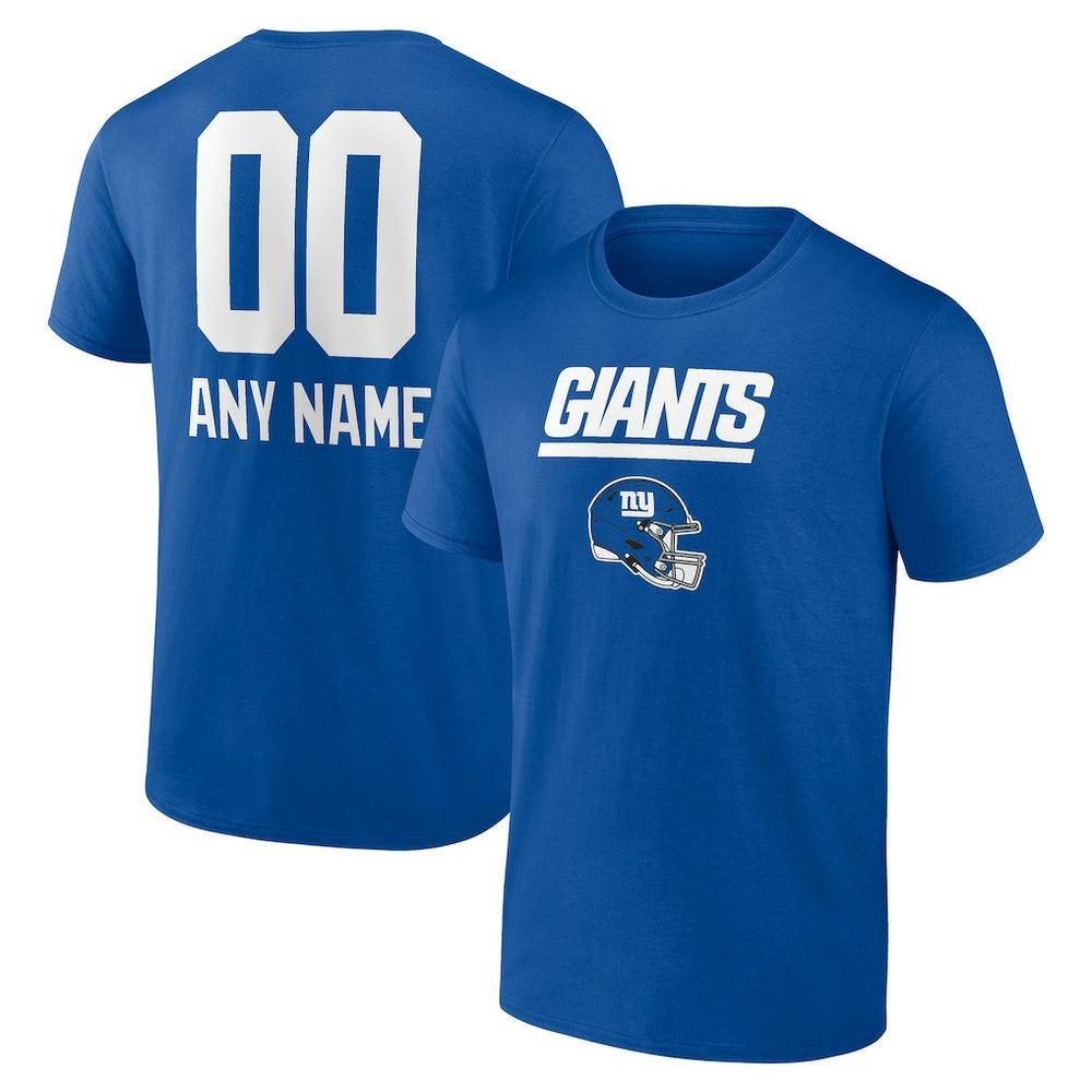 New York Giants Personalized Name & Number Team Wordmark T-Shirt Royal - NFL
