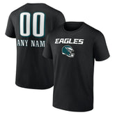 Philadelphia Eagles Personalized Name & Number Team Wordmark T-Shirt Black - NFL