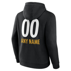 Pittsburgh Steelers Personalized Name & Number Team Wordmark Pullover Hoodie Black - NFL