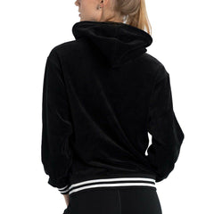 NBA - Philadelphia 76ers Lusso Women's Nellie Oversized Velour Pullover Hoodie - Black