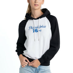 NBA - Philadelphia 76ers Lusso Women's Marlowe Tri-Blend Raglan Pullover Hoodie - White