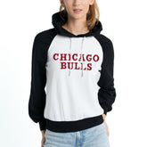 NBA - Chicago Bulls Lusso Women's Marlowe Tri-Blend Raglan Pullover Hoodie - White