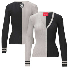 Las Vegas Raiders STAUD Women's Cargo Sweater Silver/Black - NFL