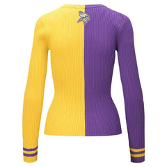 Minnesota Vikings STAUD Women's Cargo Sweater Purple/Gold - NFL