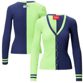 Seattle Seahawks STAUD Women's Cargo Sweater Neon Green/Navy - NFL