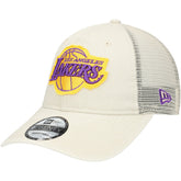 New Era - Los Angeles Lakers Rough Edge Logo Trucker 9TWENTY Adjustable Hat - Cream
