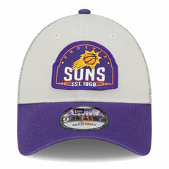 New Era - Phoenix Suns Throwback Patch Trucker 9FORTY Adjustable Hat - Khaki/Purple