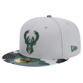 New Era - Milwaukee Bucks Active Color Camo Visor 59FIFTY Fitted Hat - Gray