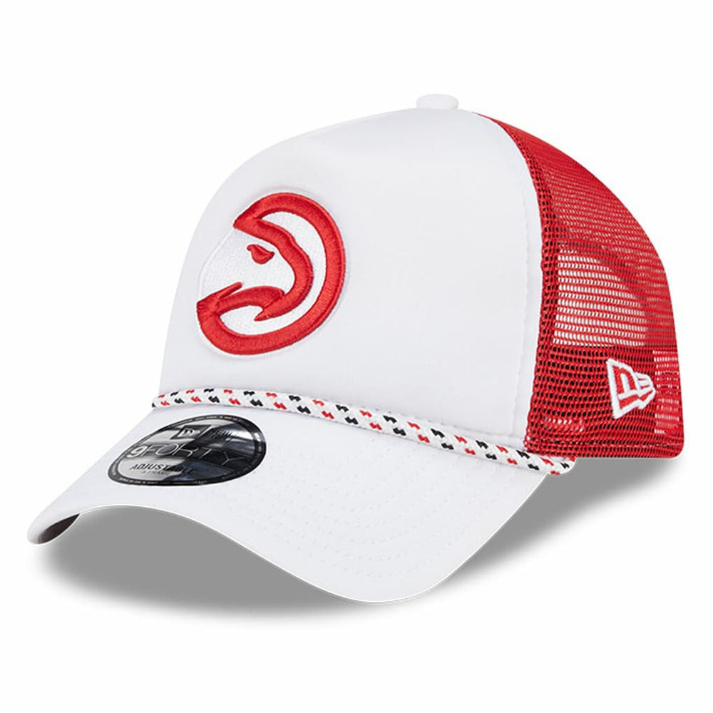 New Era - Atlanta Hawks Court Sport Foam A-Frame 9FORTY Adjustable Trucker Hat - White/Red