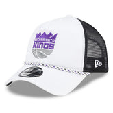 New Era - Sacramento Kings Court Sport Foam A-Frame 9FORTY Adjustable Trucker Hat - White/Black
