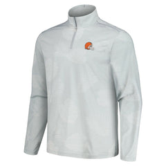 Cleveland Browns Delray Frond IslandZone Half-Zip Sweatshirt Gray - Tommy Bahama