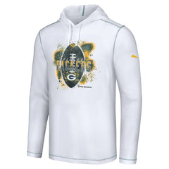 Green Bay Packers Graffiti Touchdown Pullover Hoodie White - Tommy Bahama