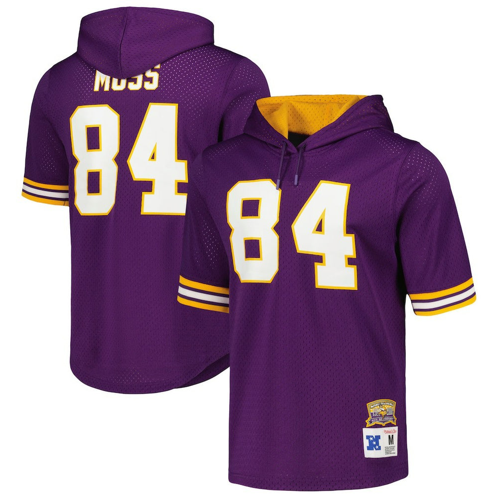 Randy Moss Minnesota Vikings Retired Player Name & Number Mesh Hoodie T-Shirt Purple - Mitchell & Ness