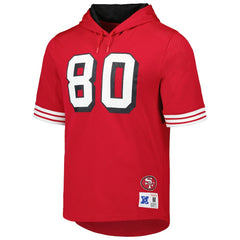 Jerry Rice San Francisco 49ers Retired Player Name & Number Mesh Hoodie T-Shirt Scarlet - Mitchell & Ness