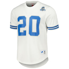 Barry Sanders Detroit Lions Retired Player Name & Number Mesh Top White - Mitchell & Ness