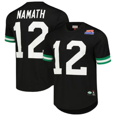 Joe Namath New York Jets Retired Player Name & Number Mesh Top Black - Mitchell & Ness
