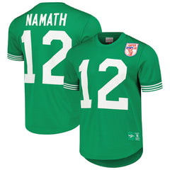 Joe Namath New York Jets Retired Player Name & Number Mesh Top Kelly Green - Mitchell & Ness
