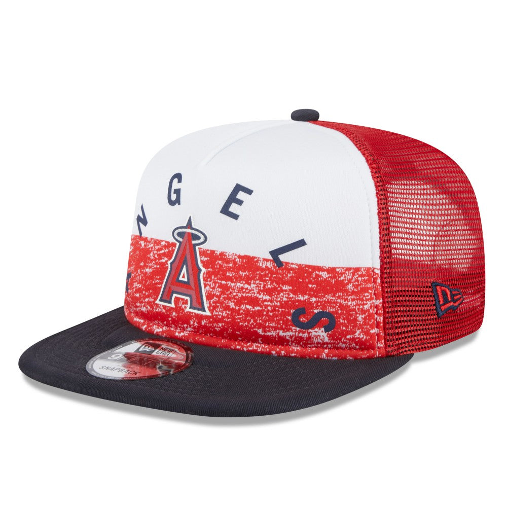 Los Angeles Angels New Era Team Foam Front A-Frame Trucker 9FIFTY Snapback Hat for sale