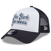 New York Yankees New Era Women's Throwback Team Foam Front A-Frame Trucker 9FORTY Adjustable Hat Lifestyle