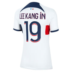 Nike Lee Kang In Paris Saint-Germain Women's 2023/24 Away Stadium Replica Player Jerseys - White