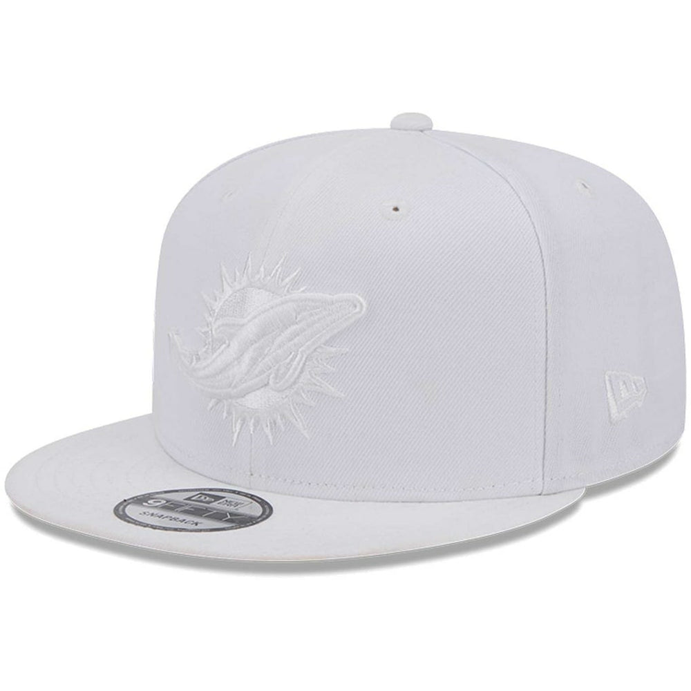 Miami Dolphins New Era Main White on White 9FIFTY Snapback Hat - NFL