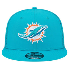 Miami Dolphins New Era Main Trucker 9FIFTY Snapback Hat Aqua - NFL