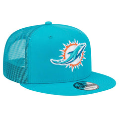 Miami Dolphins New Era Main Trucker 9FIFTY Snapback Hat Aqua - NFL