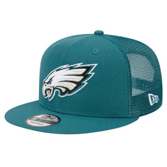 Philadelphia Eagles New Era Main Trucker 9FIFTY Snapback Hat Midnight Green - NFL