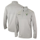 Columbia - Milwaukee Bucks Omni-Wick Rockin' It Quarter-Zip Pullover Top - Heather Gray