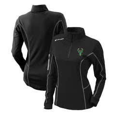 Columbia - Milwaukee Bucks Women's Omni-Wick Shotgun Quarter-Zip Pullover Top - Black