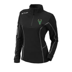 Columbia - Milwaukee Bucks Women's Omni-Wick Shotgun Quarter-Zip Pullover Top - Black