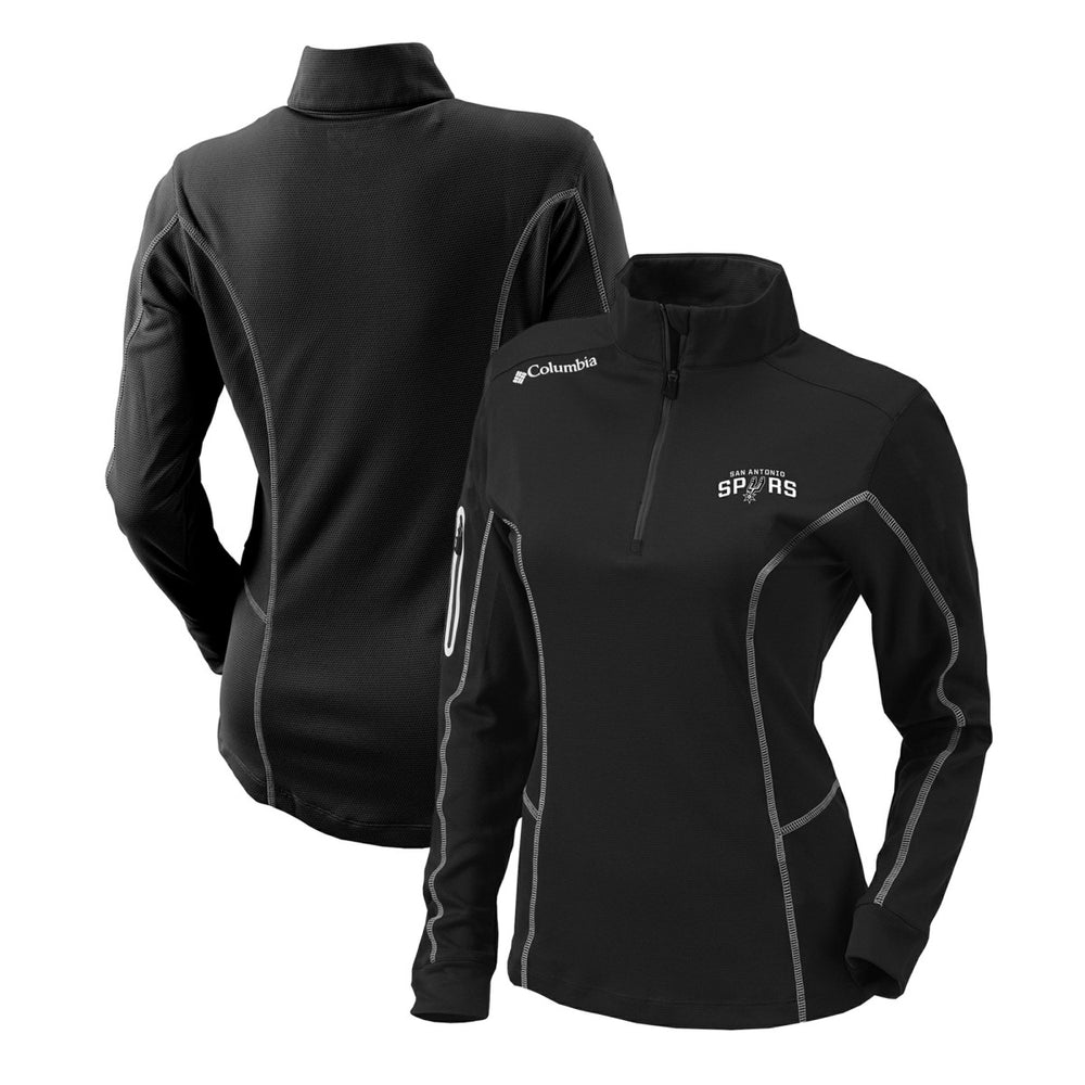 Columbia - San Antonio Spurs Women's Omni-Wick Shotgun Quarter-Zip Pullover Top - Black