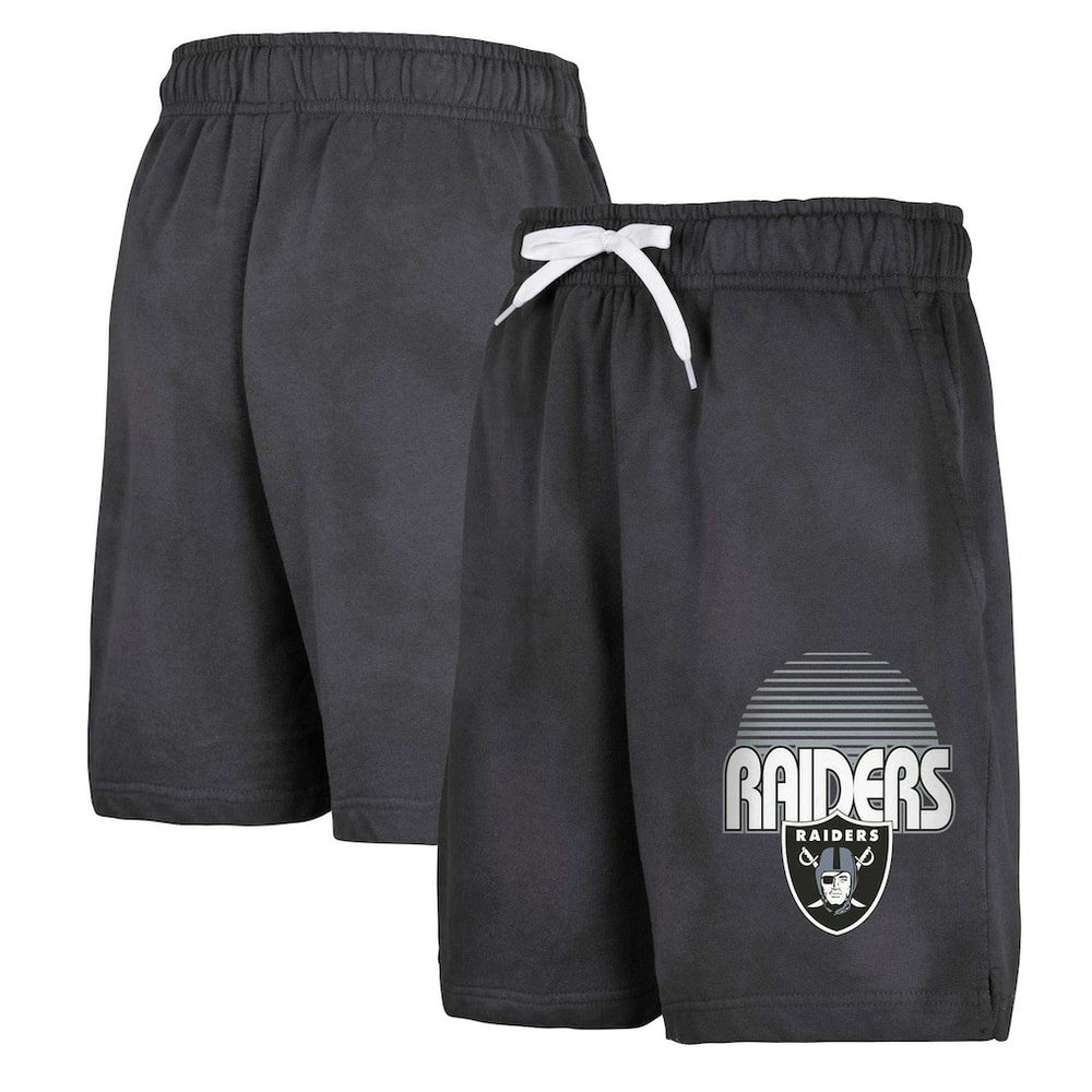 Las Vegas Raiders Youth Beach Bum Sun-Bleached French Terry Shorts Black - NFL