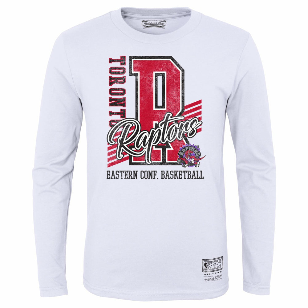 Mitchell & Ness - Toronto Raptors Youth Hardwood Classics Make The Cut Long Sleeve T-Shirt - White
