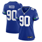 Jarran Reed Seattle Seahawks Women's Throwback Player Game Jersey Royal - Nike