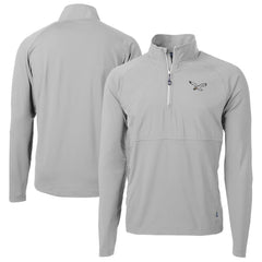 Philadelphia Eagles Cutter & Buck Adapt Eco Knit Hybrid Recycled Quarter-Zip Pullover Jacket Silver - NFL